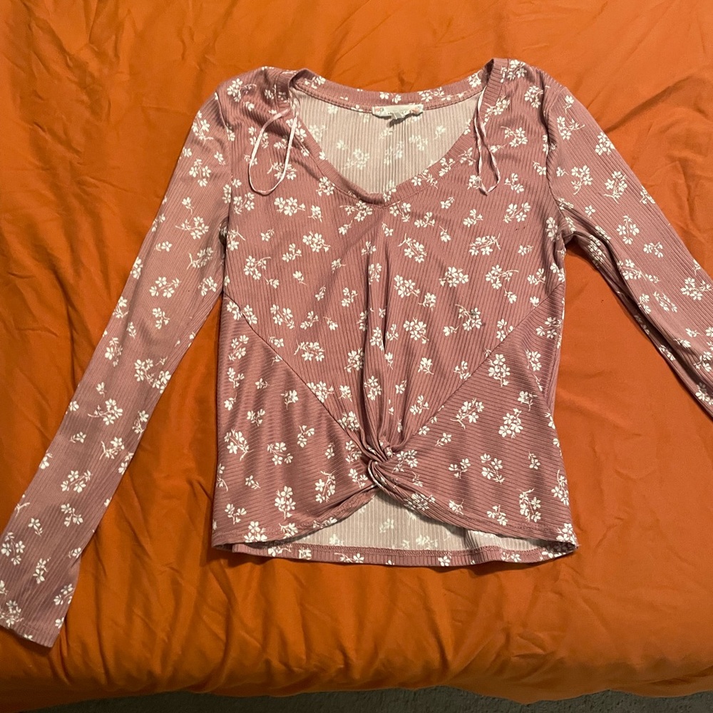 Floral purple shirt: size small